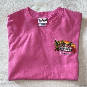 pink ron jon surf shop shirt